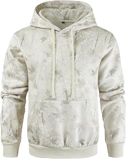 Leidowei Men's Camo Fleece Hoodie: Heavyweight Pullover with Kangaroo Pockets