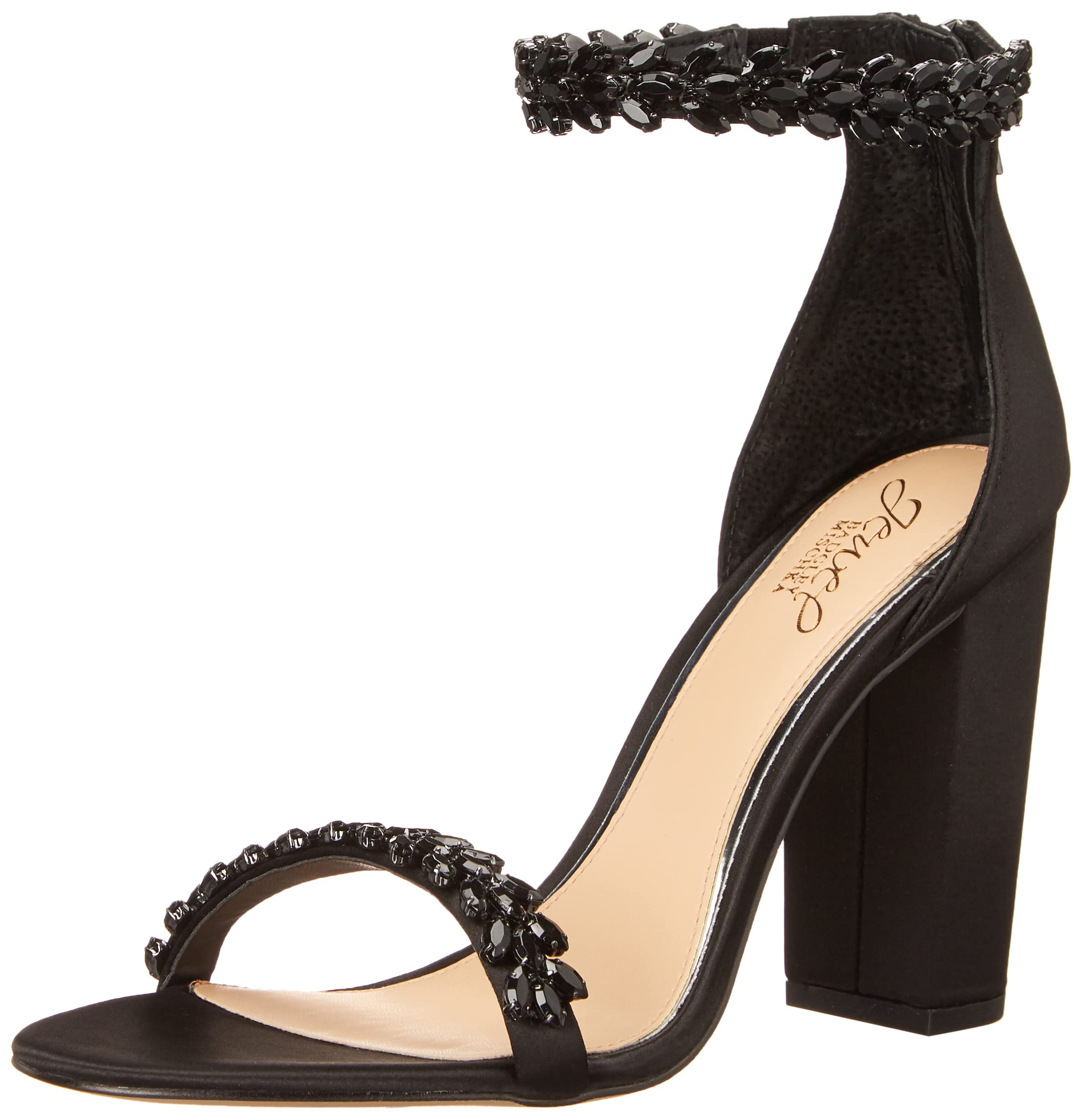 Jewel Badgley Mischka Women's Mayra Heeled Sandal, Black, 5