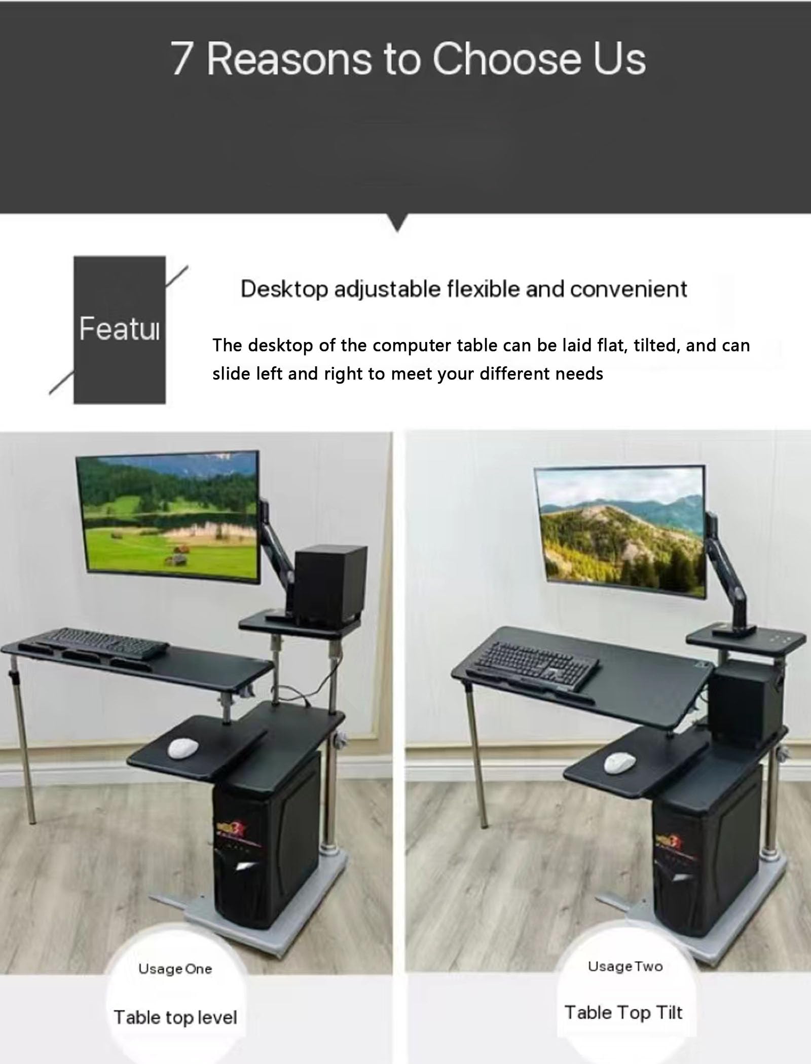 Convertisseur de Bureau Debout 32" avec Bras de Suspension Robuste - Idéal pour espaces de Travail - Blanc