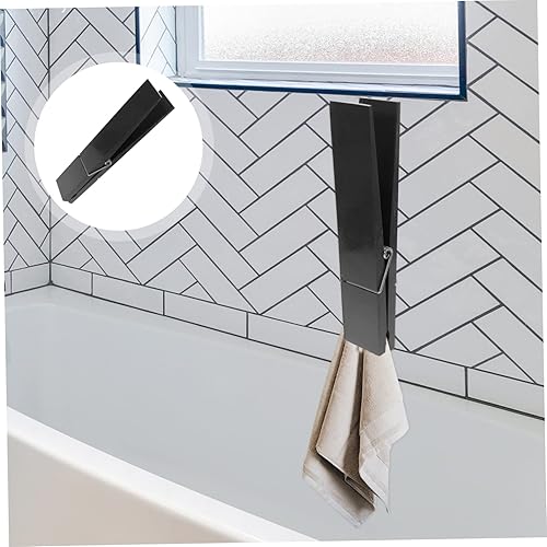 Miniatura 7 de STOBAZA Toallero montado en la pared, estantes de almacenamiento de ropa, toallero, soporte para toallas de baño, soporte para toallas de baño,