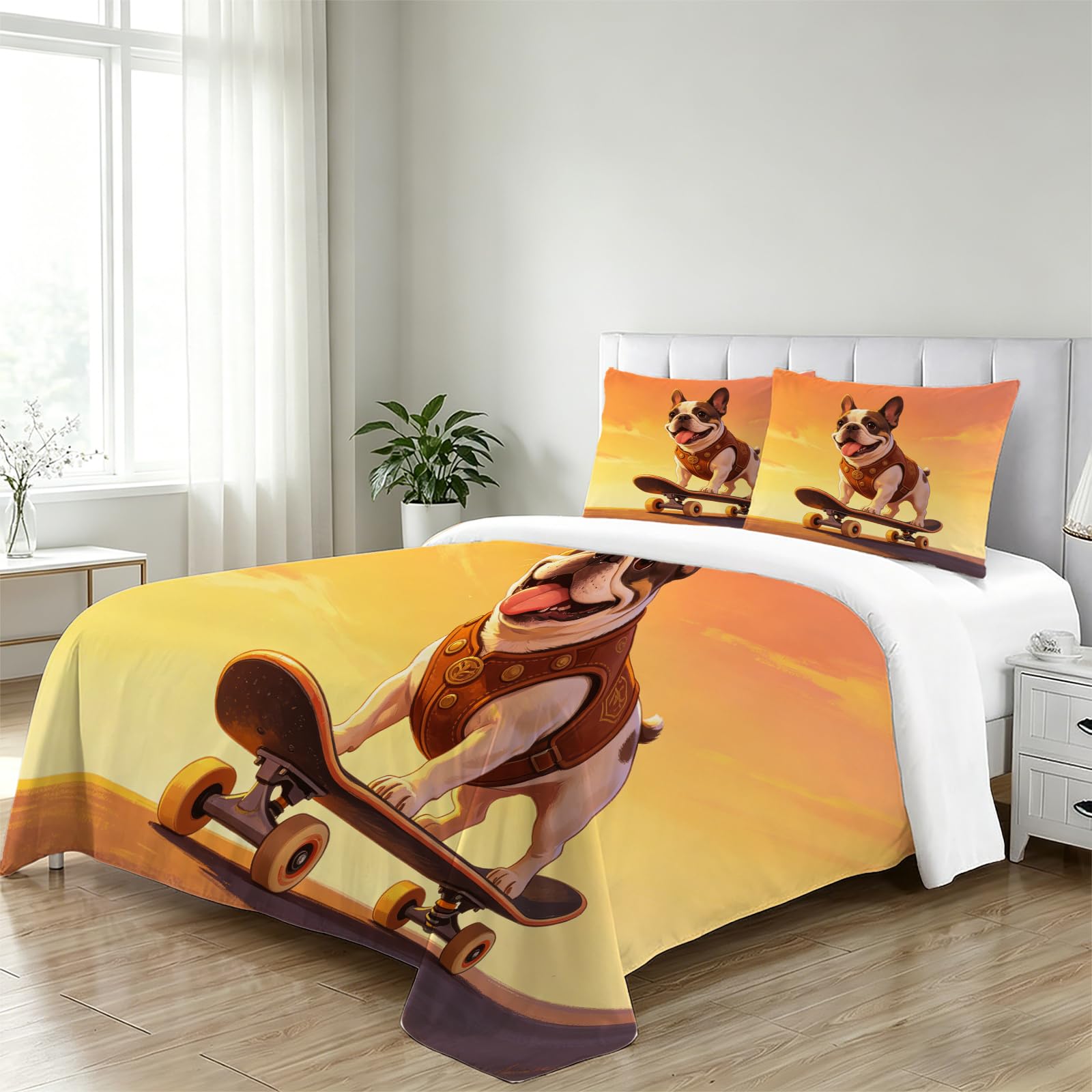 Funda Nordica Cama 135/150 Pug 3D Ropa de Cama 220x240 Funda Nórdica 3 Piezas Animales Adorables Funda de Edredon de Suave con Cremallera y 2 Fundas de Almohada J.329