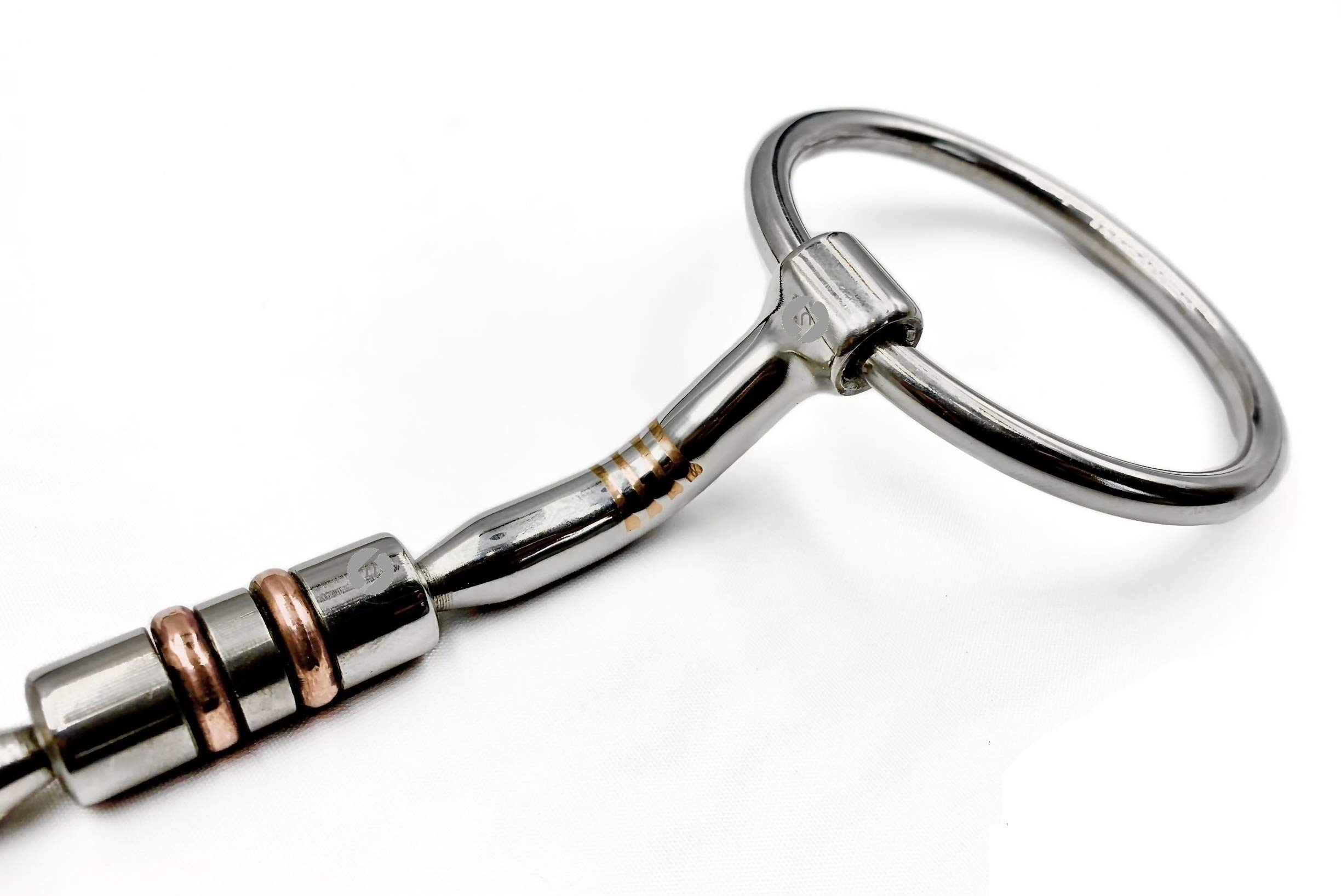 OTTE Loose Ring Snaffle with Copper Rolling Barrel and Copper Inlay Horse Bit (5.5inches)