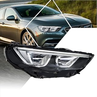 [Right/Passenger] Switchback LED DRL Headlights Compatible with Buick Regal Sportback Tourx 18-20,Black Housing