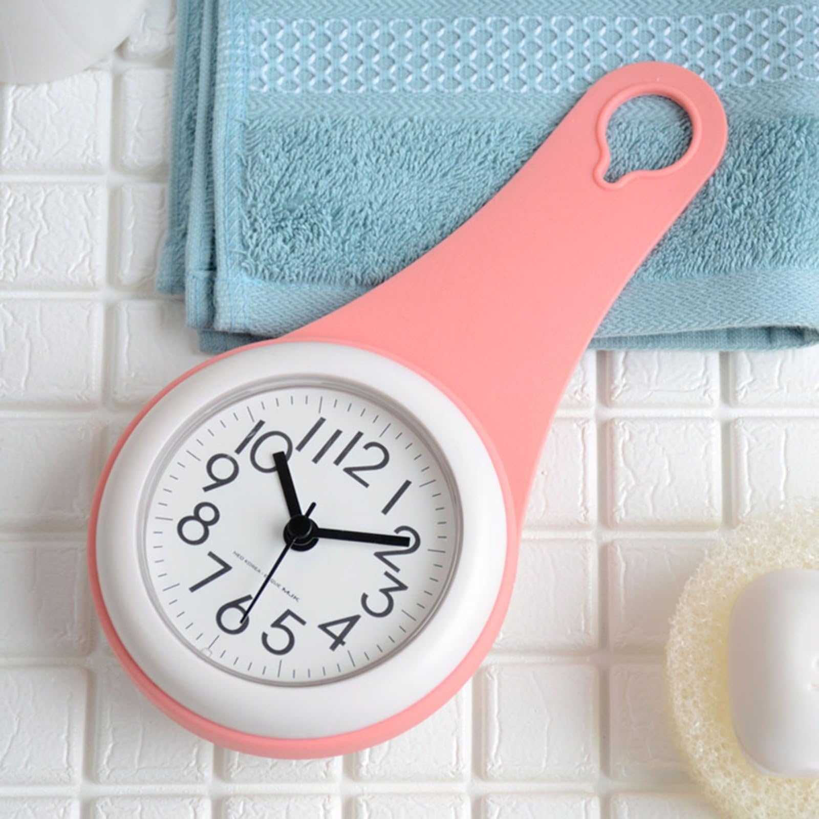 ZYNCUE Wanduhr, Badezimmer, wasserdicht, klein, digital, leise, Duschuhr, Dekoration für den täglichen Gebrauch zu Hause (für Rosa)