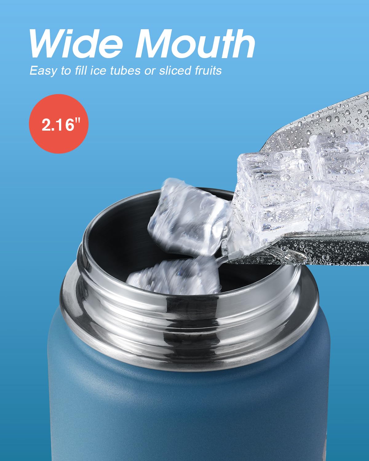 Coolflask Borraccia termica da 590 ml, con cannuccia, in acciaio inox, con 3 coperchi, imboccatura larga, per sport o ufficio, senza BPA, mantiene il freddo fino a 48 ore o caldo fino a 24 ore, colore