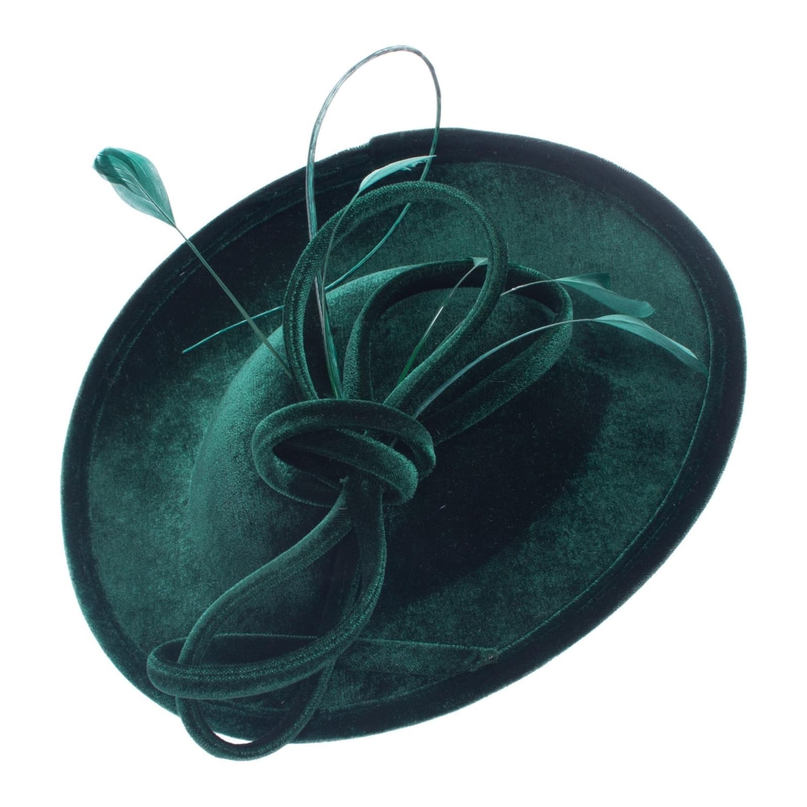 Cappelli Fascinator Cappello da Donna Elegante con Copricapo Fascinator in Chiesa for Occasioni di Matrimonio in Velluto ad Anello(Green)
