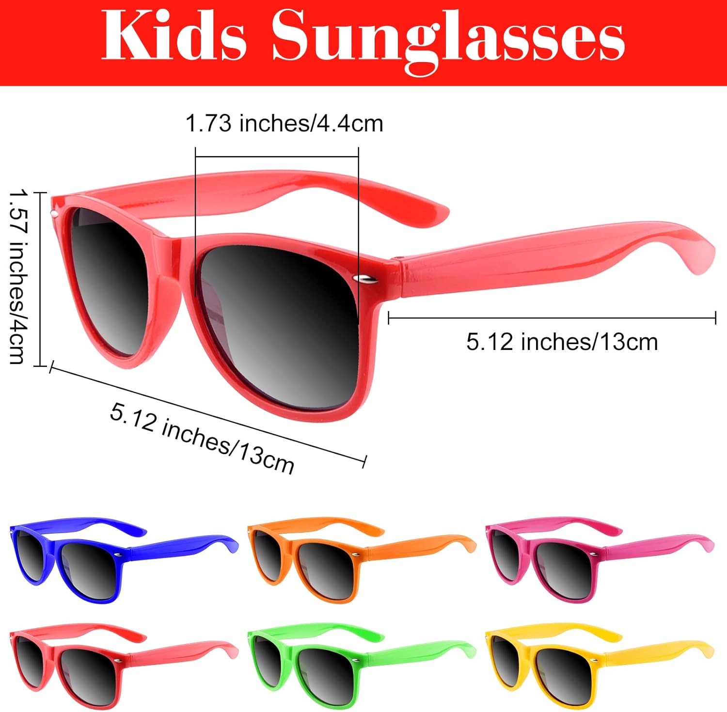 MIAHART Kids Sunglasses Bulk Neon Colors Party Glasses Favors for Boys and Girls Summer Beach Pool Party - Image 3
