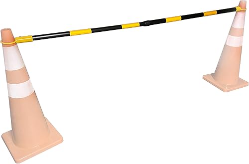 Barra retráctil de cono de seguridad amarillonegro Barra de cono de seguridad 2 "OD x 52-80" de longitud