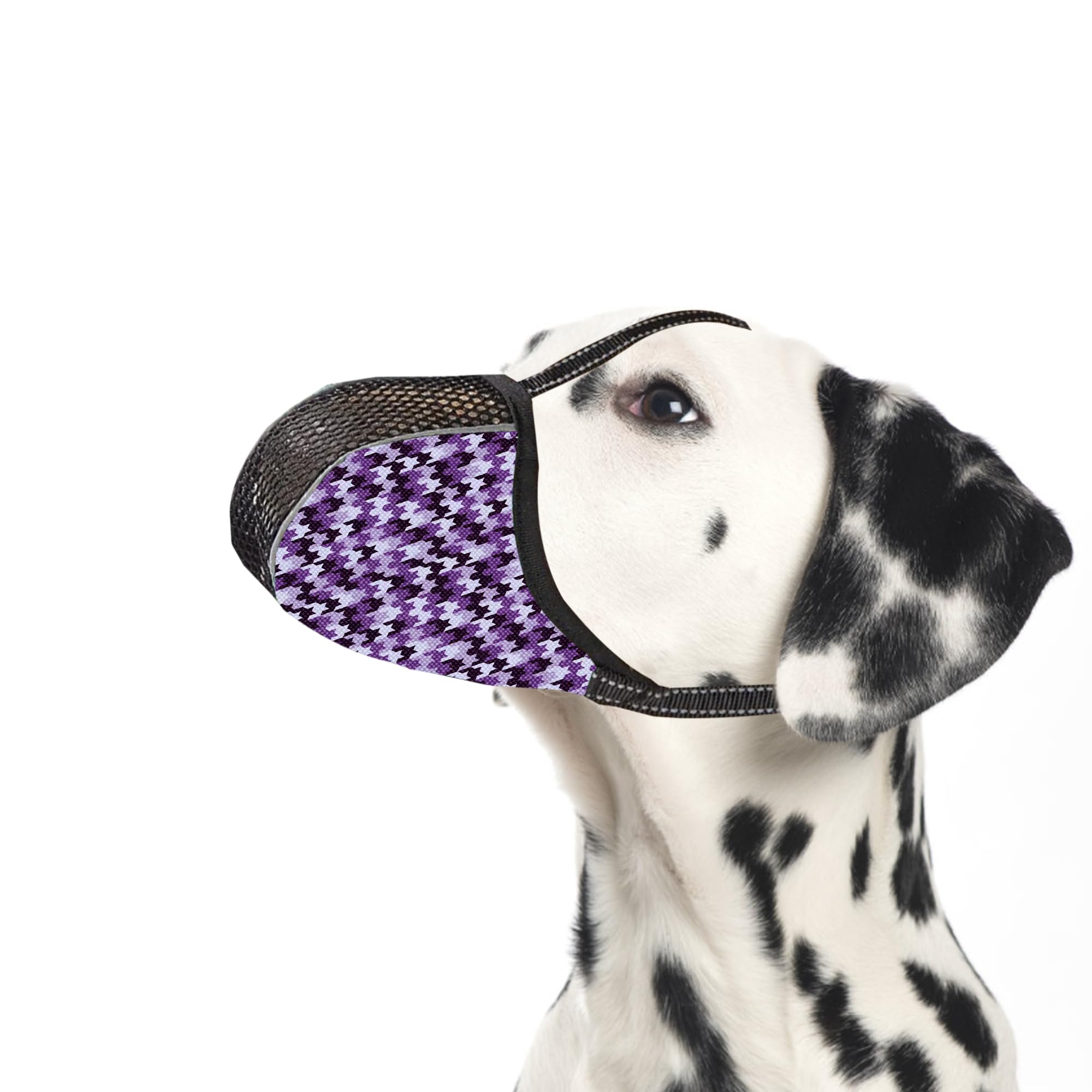 JOYPAWS Dog Muzzle for Large Dogs to Prevent Biting Chewing Barking Soft Air Mesh Muzzles Reflective Ajustable Dog Mouth Guard Cover for Grooming Scavenging Purple L