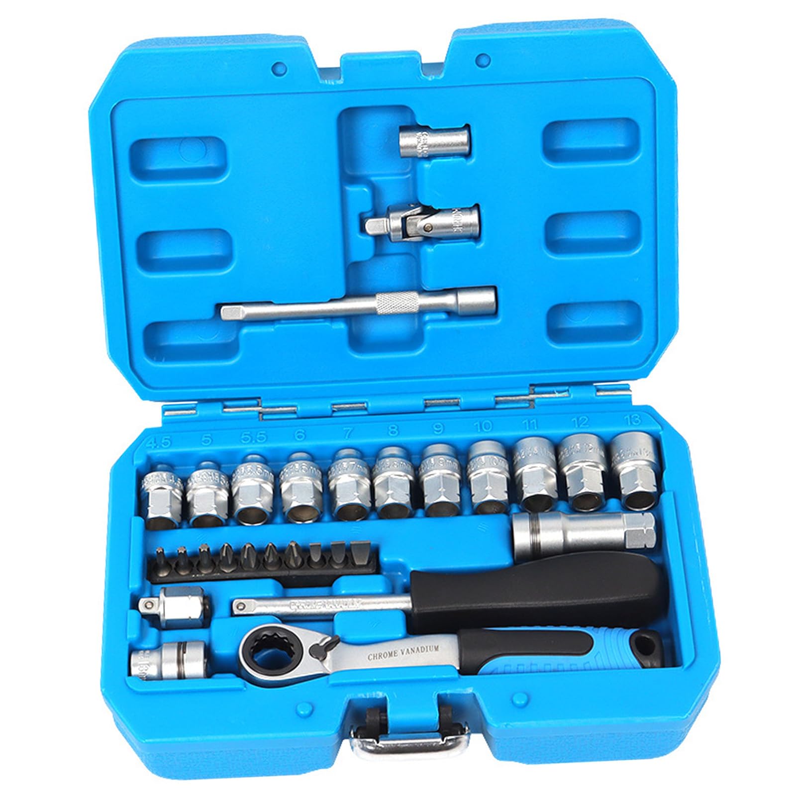 Msioytog 29 In 1 Bidirectional Ratcheting Socket Wrench Tool Set Ideal For Car Repair And Home Improvement Maintenance Tool Professional Alloy Steel Ratchet Socket Wrench In Storage Case With Bit