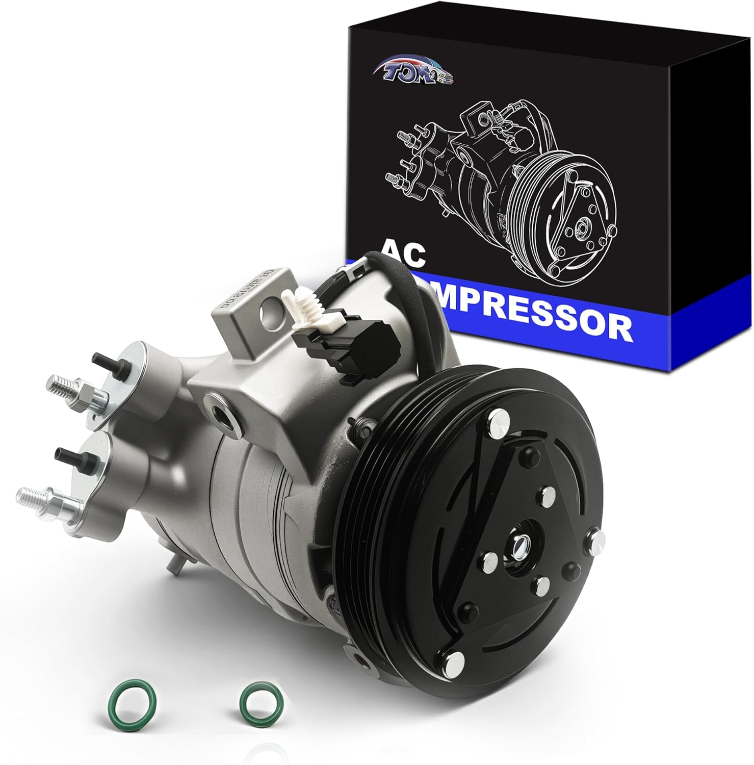 A/C Air Conditioner Compressor with Clutch Replacement for Ford Expedition F-150 Transit-150 Transit-250 Transit-350 2012-2019 for Lincoln Navigator 2015-2017 CO30022C