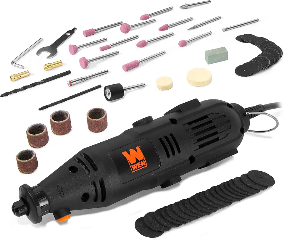 WEN 23101 1-Amp Variable Speed Rotary Tool with 100+ Accessories