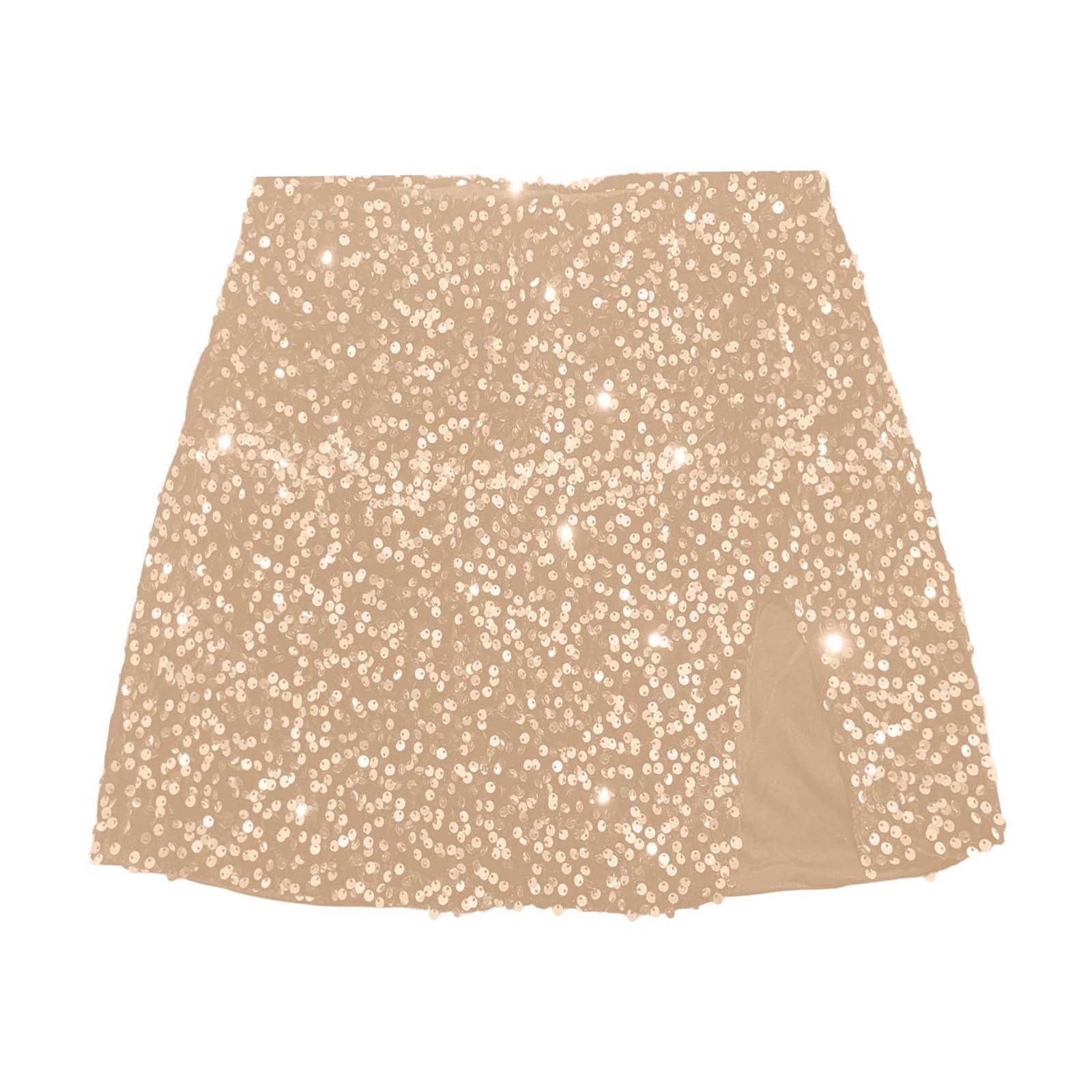 Gonna da donna glitterata con paillettes per costume 2026 mini matita corta da donna festa