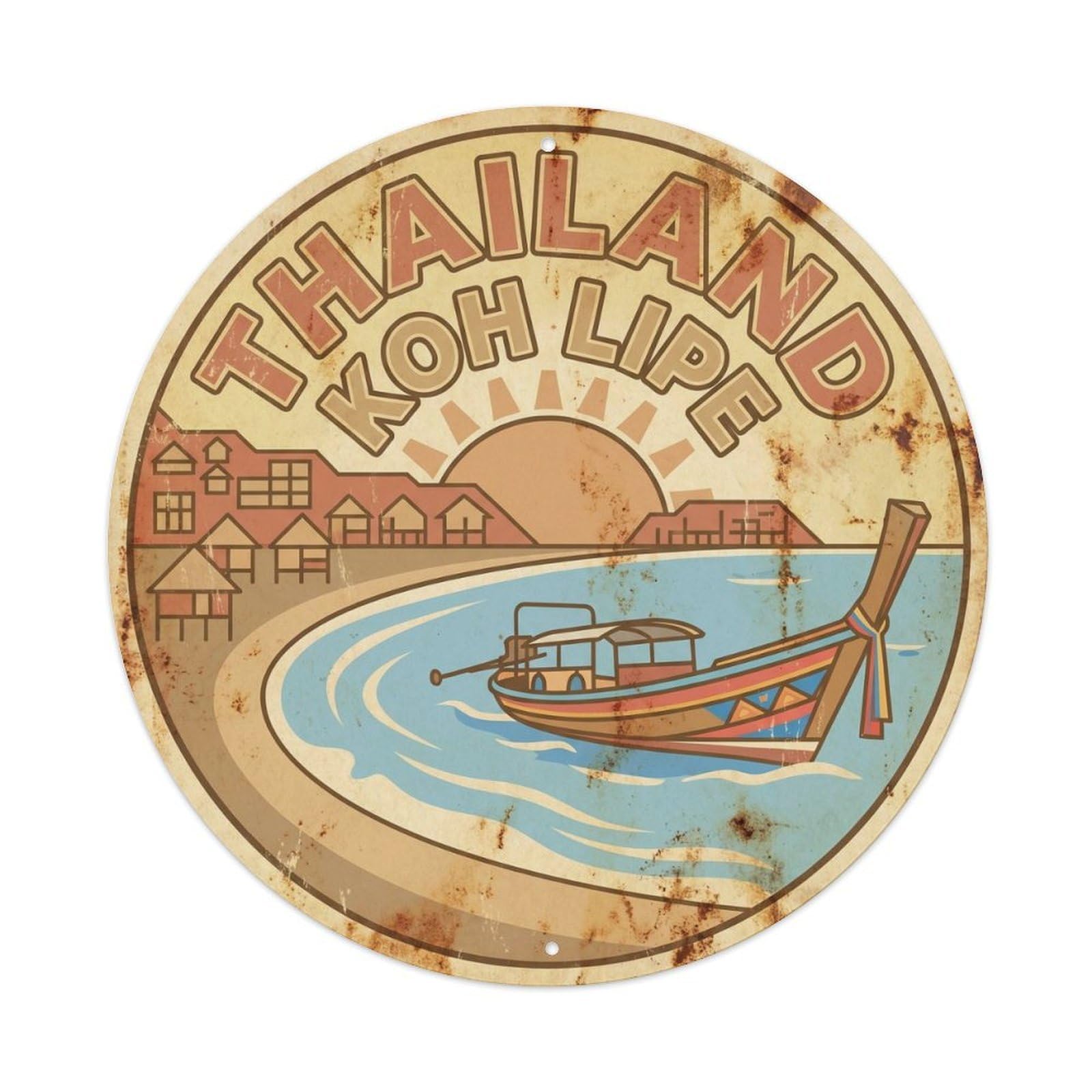 Thailand Koh Lipe Coastal Travel Island Resort Metal Tin Sign