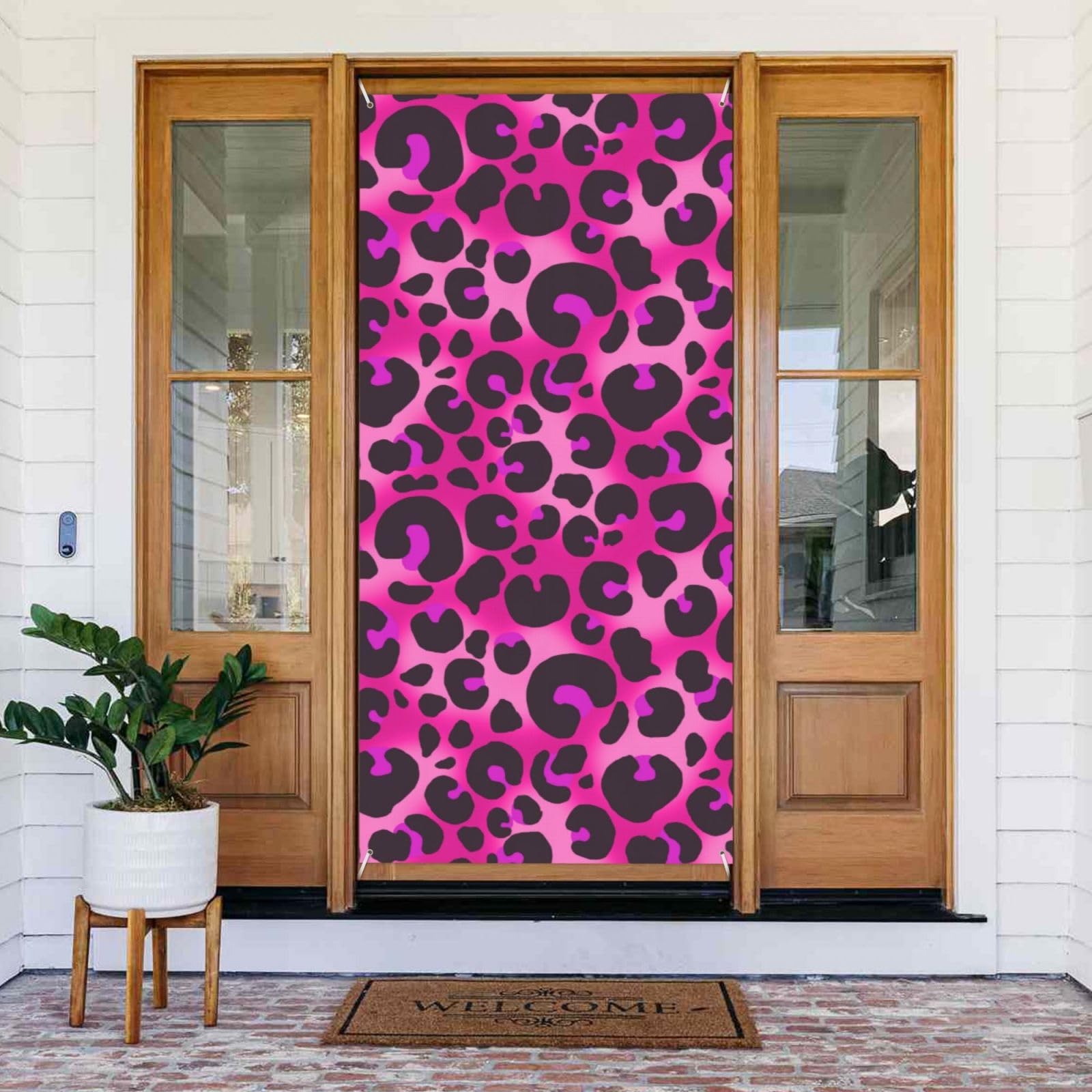 Amazon.com: Red pink Leopard print Door Covers Decorative, Door