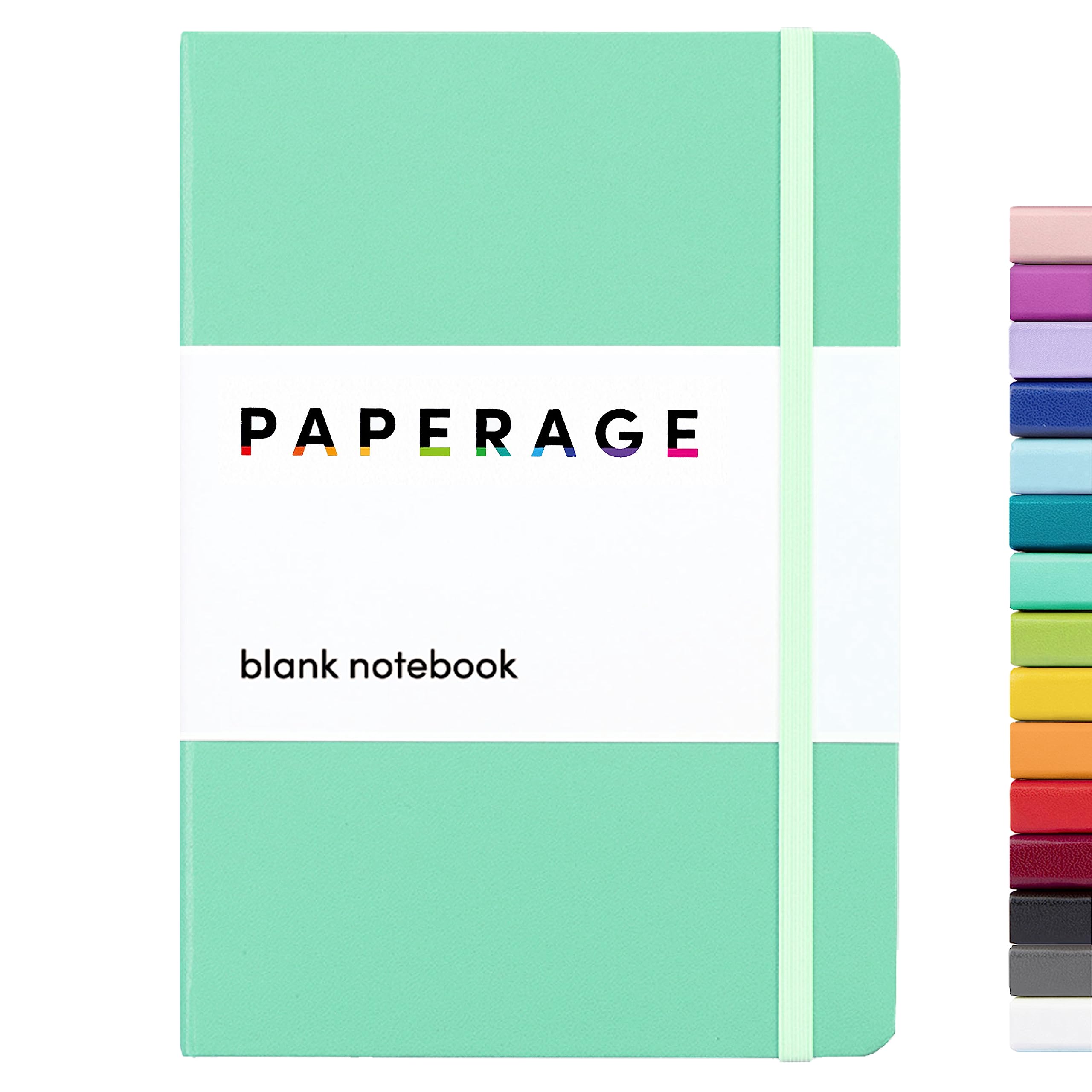 PAPERAGE Blank Journal Notebook, (Mint), 160 Pages, Medium 5.6 in x 8 in - 100 GSM Thick Paper – Hardcover Journaling Notebook for Work, School, Note Taking or Sketching
