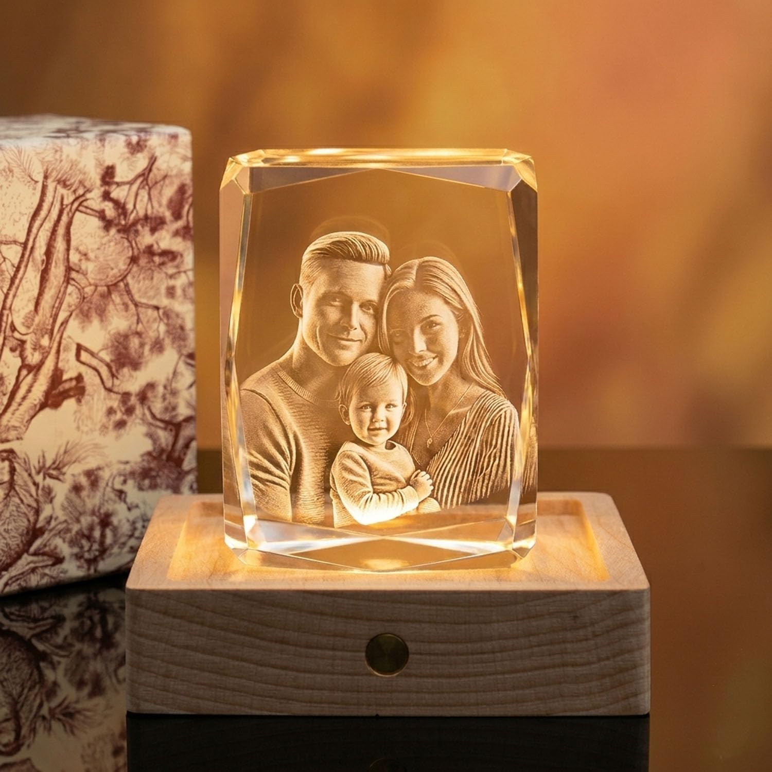 3D Crystal Photo, Personalized Glass Engraved Picture Custom Gift for Women Men Wife Her Him Couples Girlfriend Boyfriend Anniversary Valentines Day Birthday Gifts (Rectangle_MAX-Large)