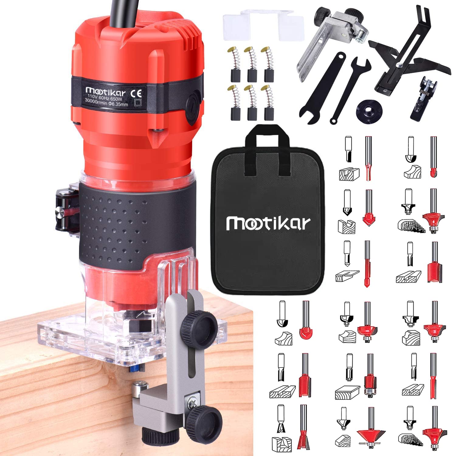 Mootikar Compact Wood Palm Router Tool Hand Trimmer Woodworking Joiner ...