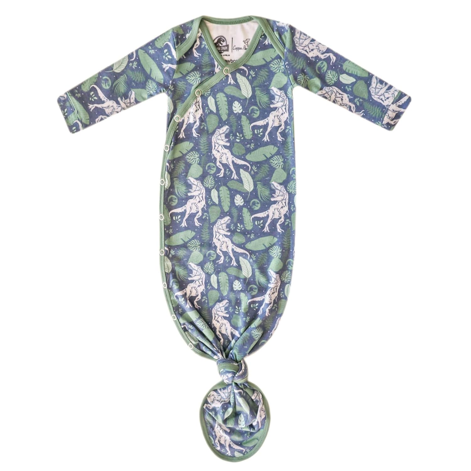 Copper Pearl Newborn Knotted Gown 'Jurassic Park' - One Size