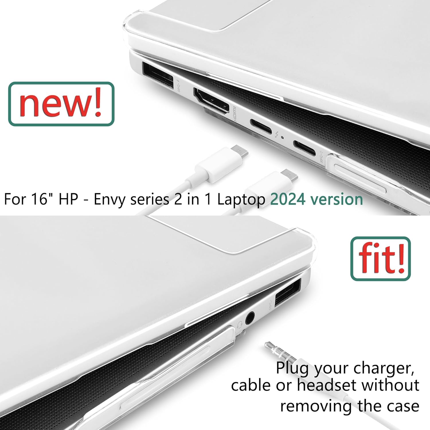 Crystal Clear Case for HP Envy x360 16-inch 2-in-1 Laptop 2024, Lightweight Hard Shell with Scratch-Resistant Protection, Precise Cutouts, Easy Installation, NOT Fitting Any Other HP - Image 6