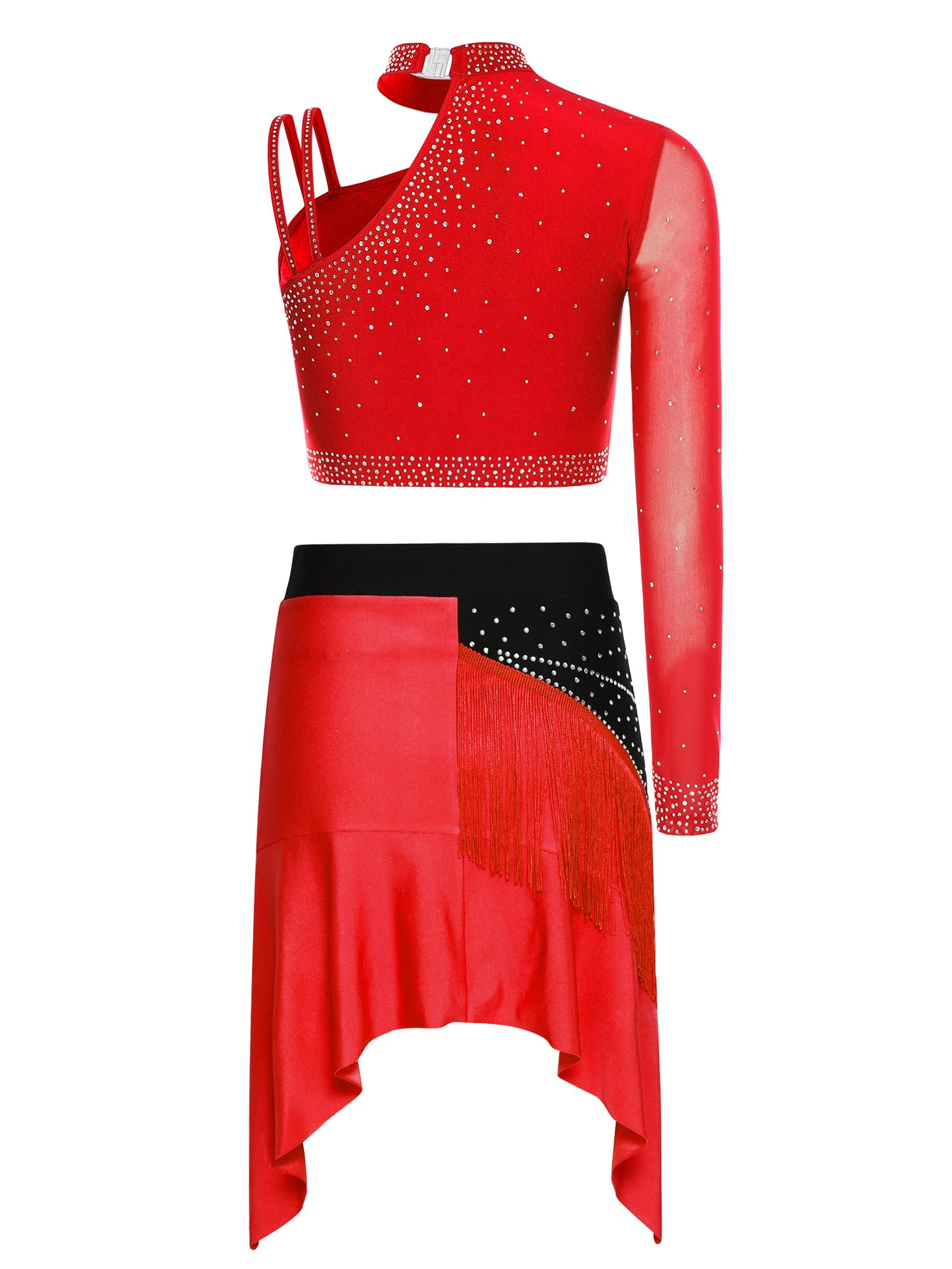 Hansber Donna Vestito da Ballo Latino Americano Tango Danza Rumba Latina