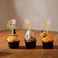 Vista 20 de Rsstarxi Paquete de 36 adornos para cupcakes de Halloween, bruja, fantasma, magdalenas, murciélagos, arañas, gatos, decoración de pasteles