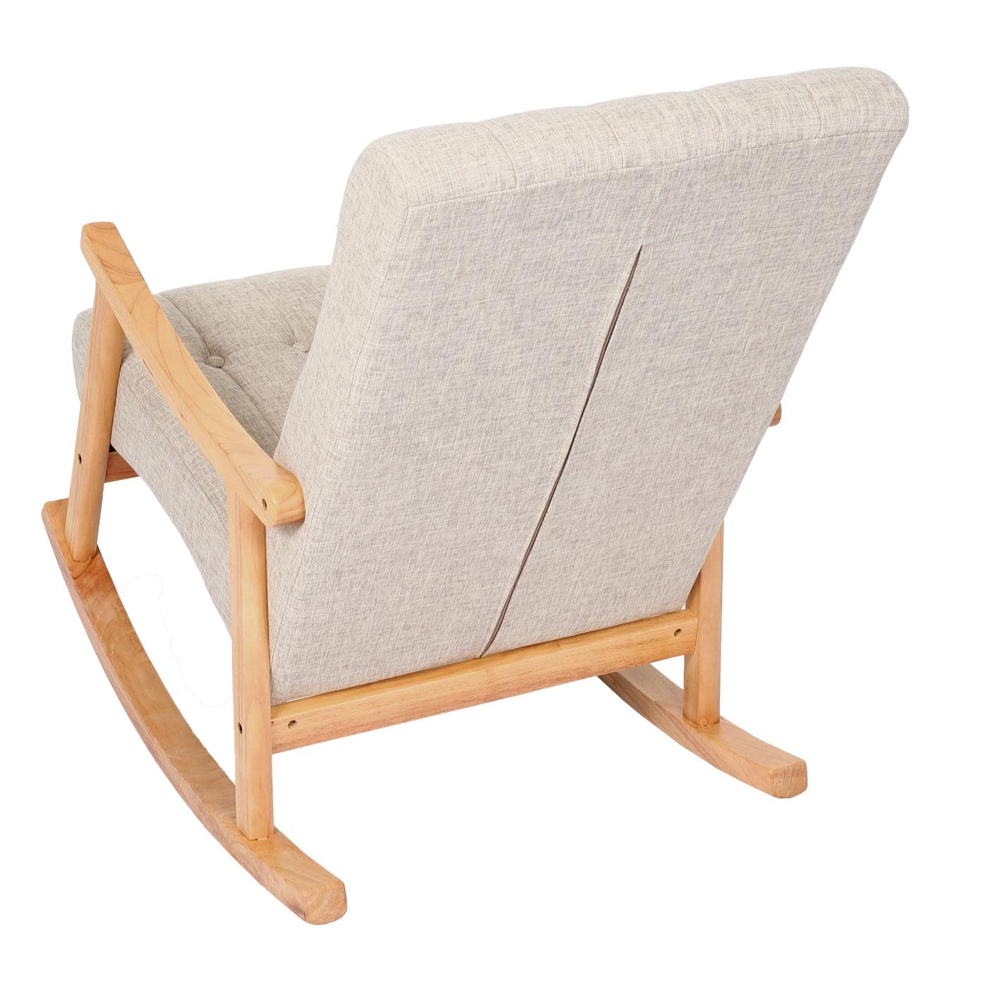 Mendler HWC-K10 - Mecedora (estructura marrón), color crema
