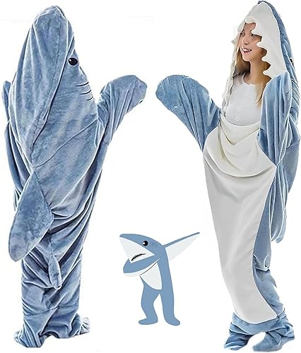Manta de tiburón para adultos y niños  Manta con capucha de tiburón, saco de dormir de tiburón, linda y divertida sudadera con capucha de franela de disponible en Yaxa Peru