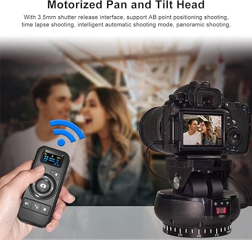 Miniatura 3 de Cabezal de trípode panorámico motorizado,2.4G Control remoto universal Pan e Tilt Head,Accesorios de cámara para fotografía Vlog