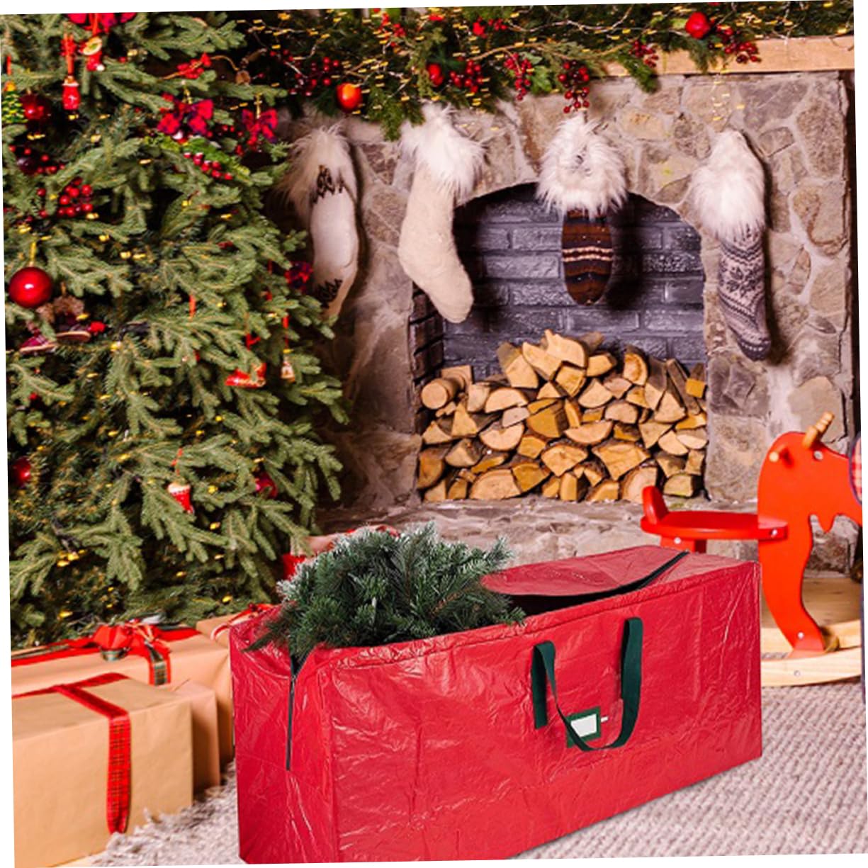 Homoyoyo Bolsa Para Árbol De Navidad De Gran Contenedor Organizador Con Cremallera Para Guardar Árboles De Navidad Bolsa De Obsequio Para Almacenamiento Invierno