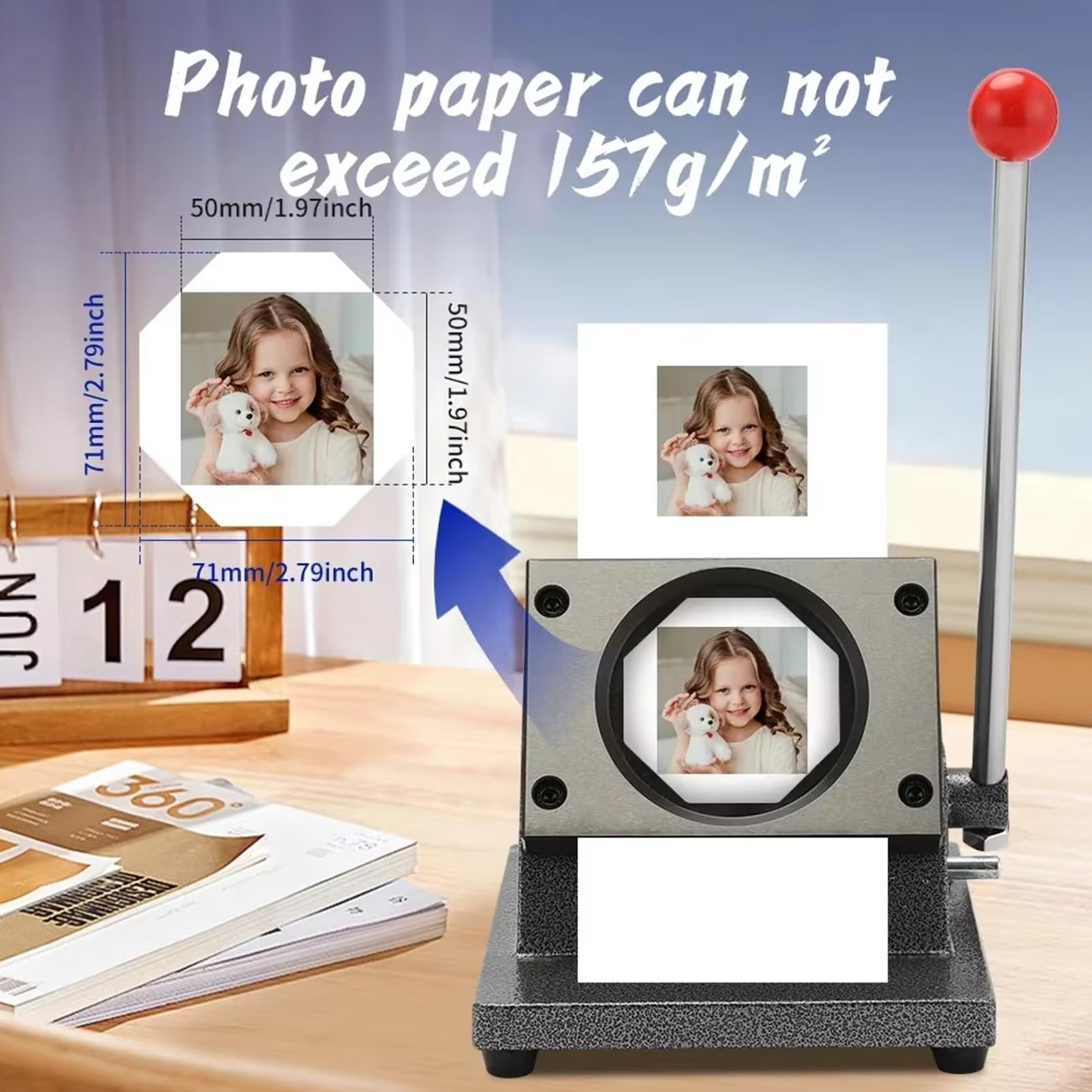 Urządzenie do tworzenia guzików kwadratowych, maszyna do fotomagnesów, kwadratowy obcinacz do narożników papieru PCV, do przycisku plakietki ze zdjęciem