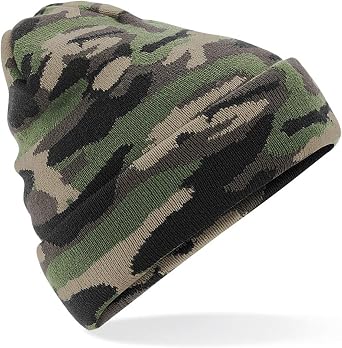Grey Camouflage Beanie Hat 