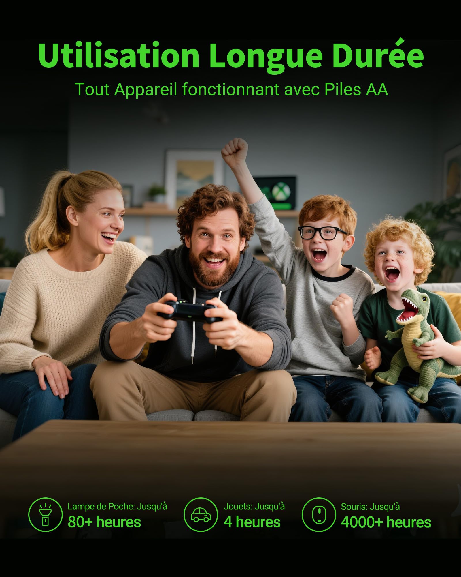 EBL Piles AA Rechargeables 2800mAh 1,2V Ni-MH HR6 Haute Performance Longue Durée avec Boîte de Stockage