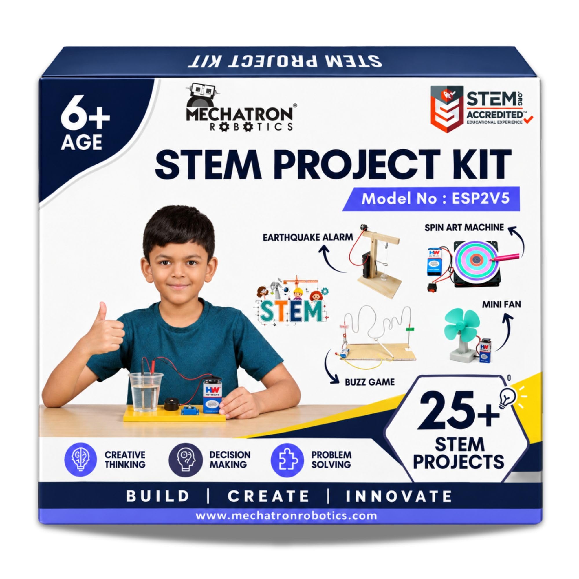 STEM Project Kit | Mechatron Robotics ESP2V5 Electronics Science Kit | 25+ DIY STEM projects, paper craft models, reusable electronics, video course, hands-on science learning for ages 6+.-picture-12