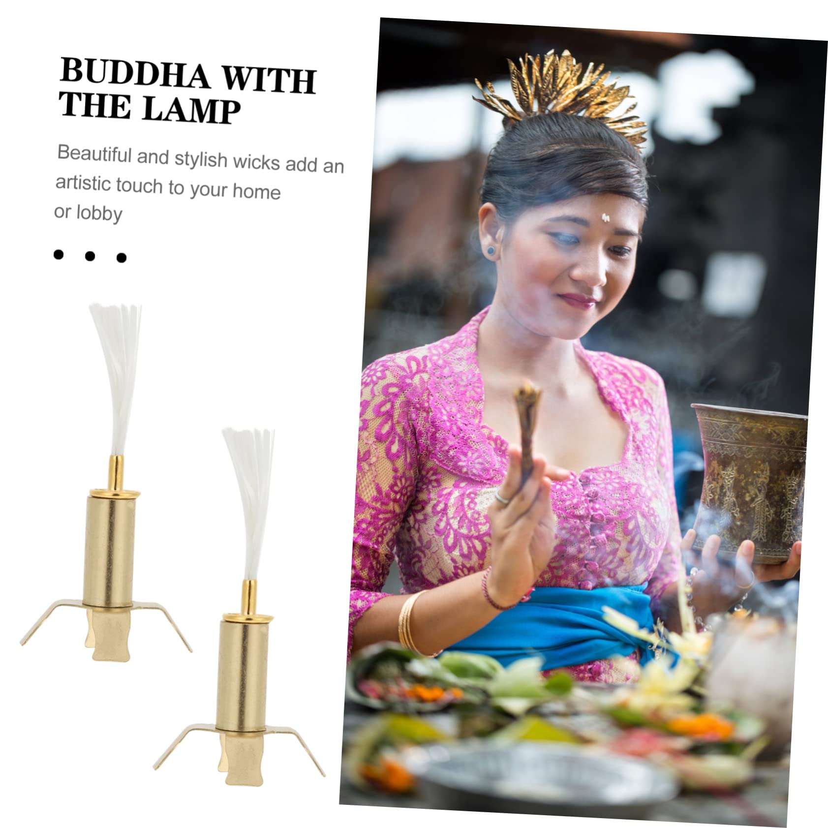 Amosfun 3sets Supporti per Stoppini di Lampade Ad Lega Portacandele Buddista Piedi per Decorazioni Eleganti e Cerimonie Religiose