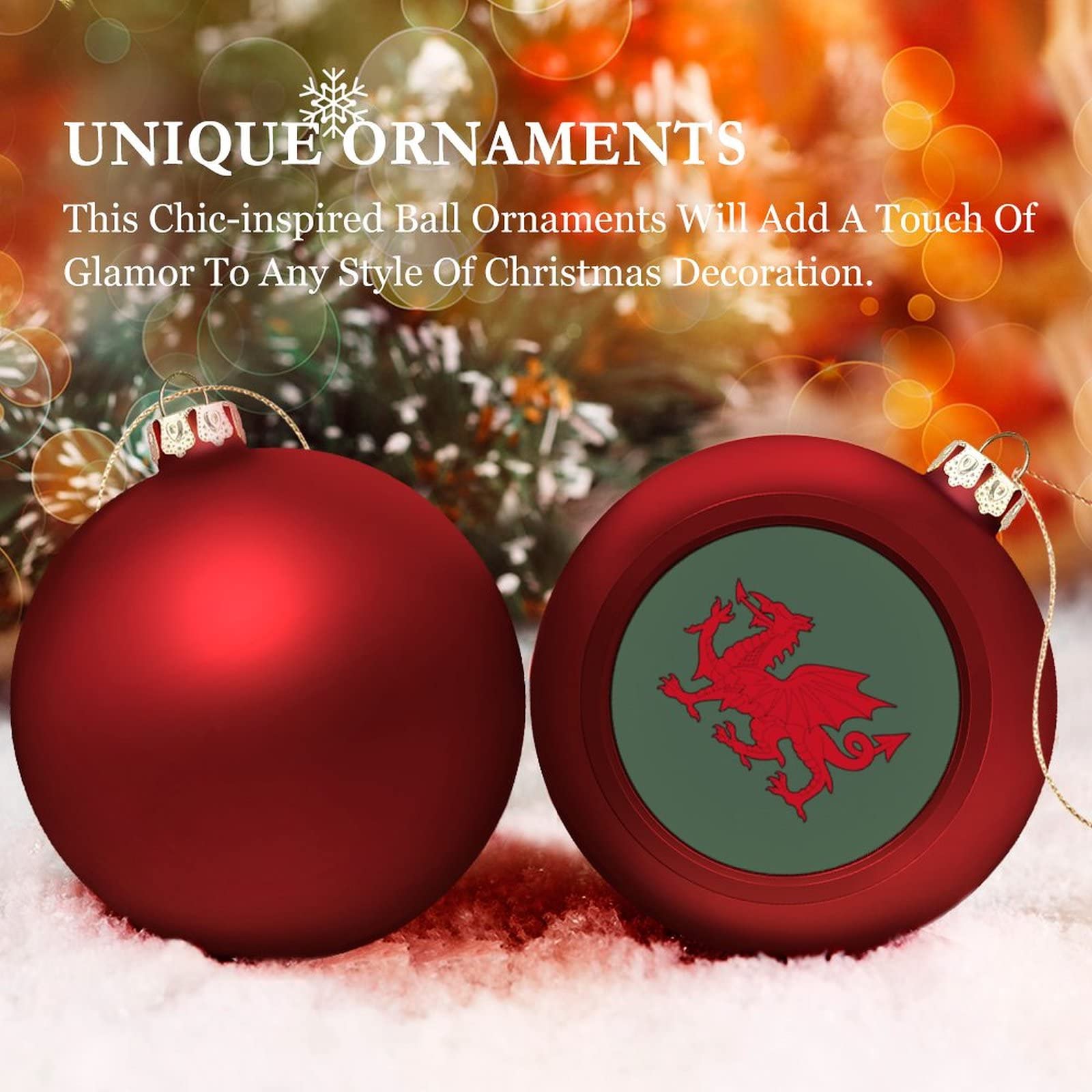 Wales Themed 45mm Snowglobe Ornament - Choose Red Dragon, Celtic Dragon Or Sheep - View #8