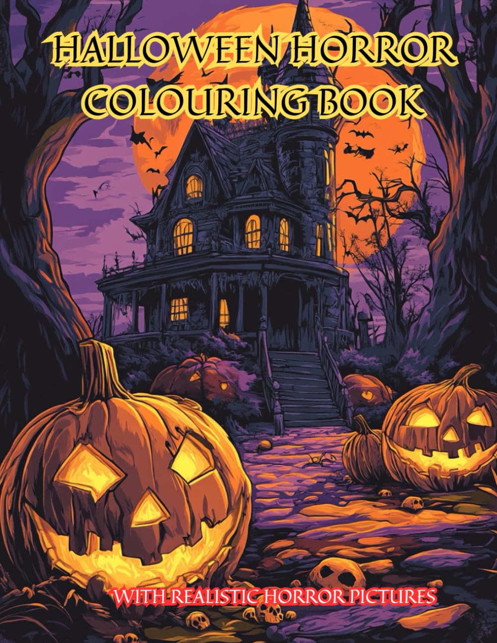 Halloween Horror Colouring Book For Adults With Realistic Pictures 80 Pages