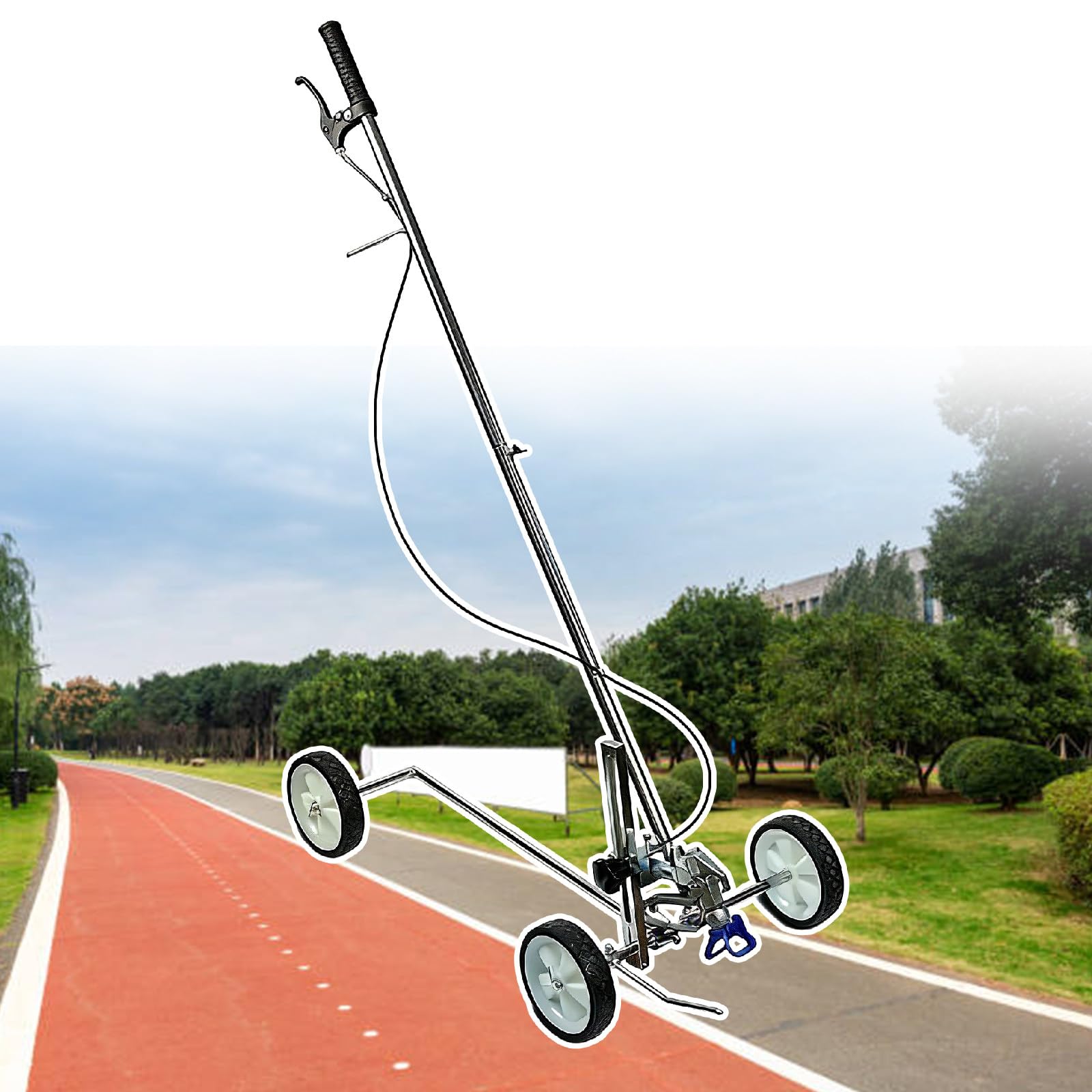 pedenencelia Road Marking Machine, Parking Lot Striping Machine with Wheels - Precise Line Drawing for Pavement, Grass & Turf - Compatible with Any Airless Sprayer for Runways, Parking Spaces