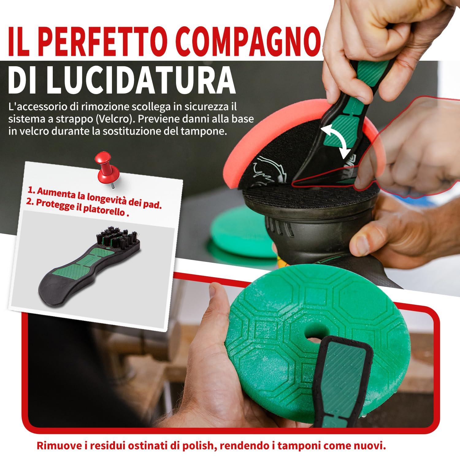 BATOCA P1 Lucidatrice per Auto Rotorbitale 1000W - Lucidatrice Eccentrica DA 125mm, Orbita 15mm, 6 Velocità 2500-5500 RPM, Cavo Rimovibile 5m per Lucidatura, Ceratura e Rimozione Graffi Auto e Moto