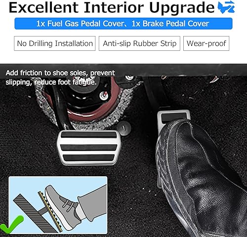 Miniatura 3 de Autorder Ajuste personalizado para cubierta de pedal Ford Escape 2020-2023Bronco SportMustang Mach-E 2021-2023 Accesorios antideslizantes de