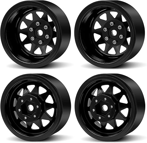 Miniatura 4 de OGRC - 4 ruedas Beadlock de aluminio de 1.9 pulgadas, llantas de desplazamiento negativo para TRX4 TRX6 SCX10 I II III 90046 AXI03007 Redcat GEN7