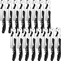 Honoson 16-Pack Black Waiter Corkscrew Wine Bottle Opener - Travel Beer Key for Bartenders, Home, Parties