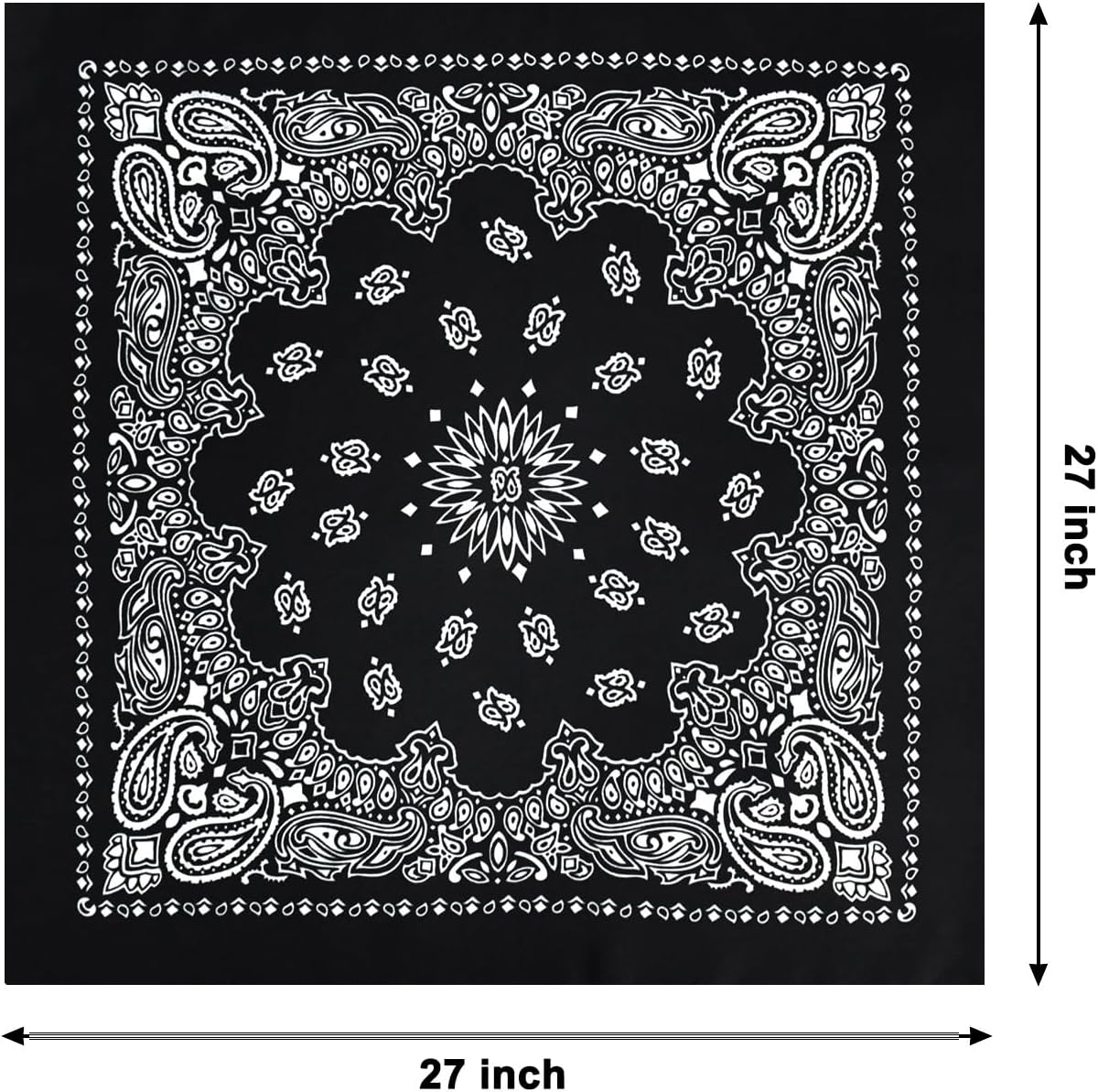 2 Pack Types of Paisley Pattern Bandanas, 22x22 Inches Cotton Bandanas Handkerchief Face Mask for Men & Women