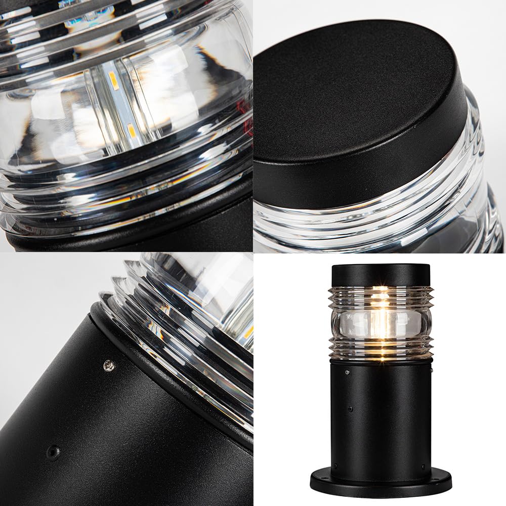 Retro Lámpara de Sobremuro para Exteriores,Impermeable Luces de Pedestal Camino Luces Poste Aluminio Farola de Exterior E27 Jardín metal Patio Paredes Porche Terraza villa puerta balcón (D)