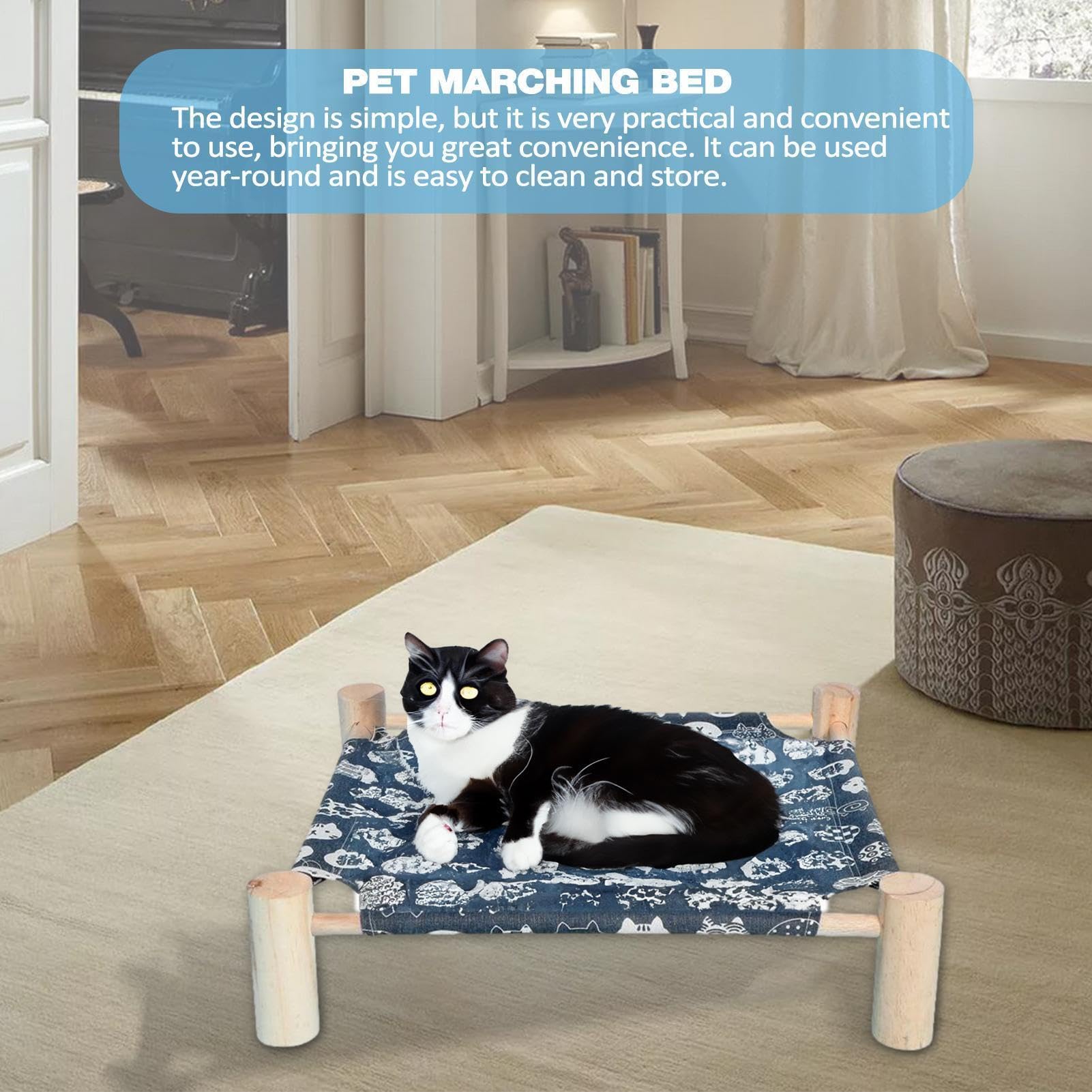 Cuccia per cani e gatti | Amaca per animali domestici | Mobili per gatti da interno, letti per animali domestici rialzati autoportanti, amache per cani per dormire, rinfrescarsi in estate, lavabili, r