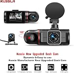 Dash Cam Front and Rear Inside Camera, 1080P 3 Channel Dashcams for Cars with 64GB Card, Super Night Vision Dashcam, Car Dash Camera with Loop Recording, G-Sensor, WDR, 24H Parking Monitor