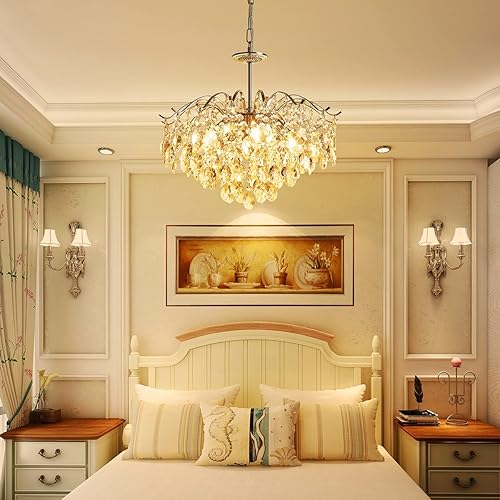 Miniatura 8 de Saint Mossi - Candelabros modernos de cristal K9, diseño moderno de siglo medio para comedor, 20 pulgadas de profundidad x 17 pulgadas de alto