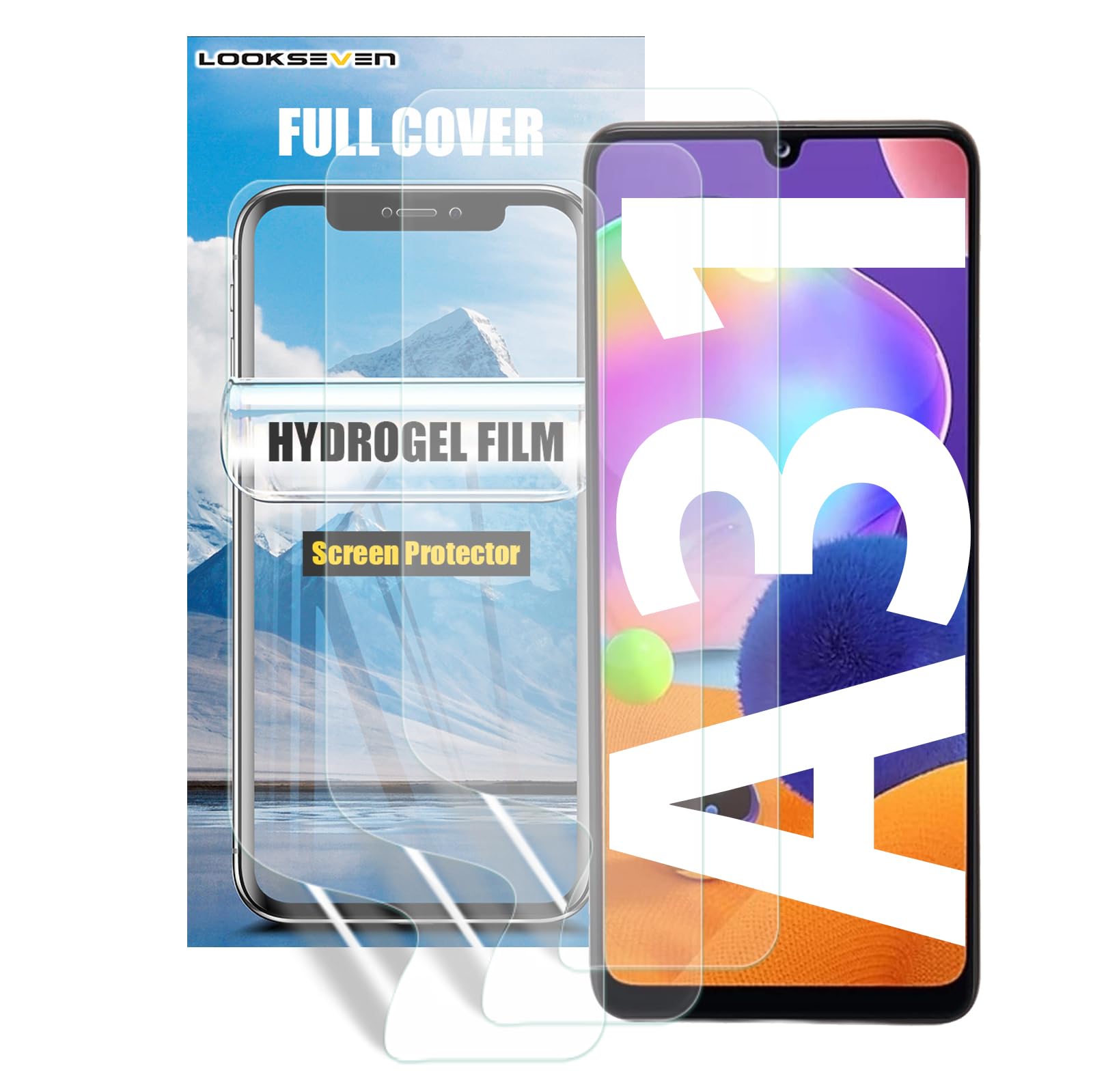 LOOKSEVEN 3 Pack Hydrogel Film For Samsung Galaxy A31 6.4 inch, Transparent Soft TPU Screen Protector, High Sensitivity Protective Film (Not Tempered