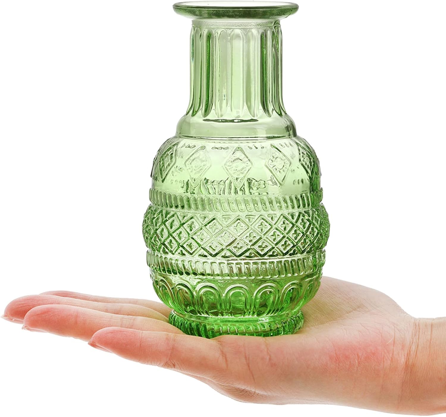 DEAYOU 10 Stück Glasvasen, kleine transparente Blumenvase für Tafelaufsatz, Mini-Vintage-Blumenflasche, Bunte lebendige Einzelknospenvasen, zierliche Tisch-Blumenvasen für Pflanzen, Heimdekoration,