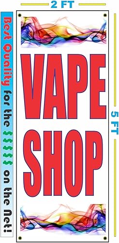 Cartel vertical de 5x2 de Vape Shop